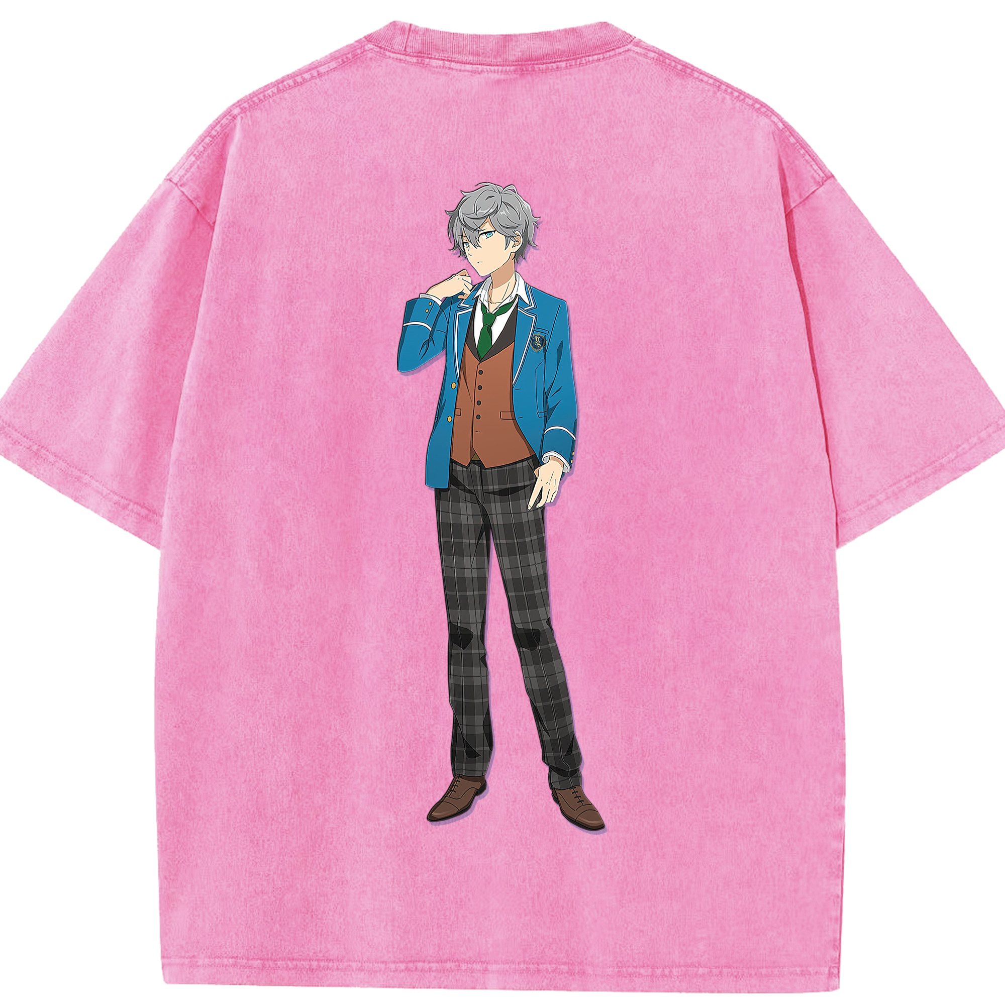（画像用） あんさんぶるスターズ! Ensemble Stars 綿100% ヴィンテージ風 半袖Tシャツ（背面プリント）